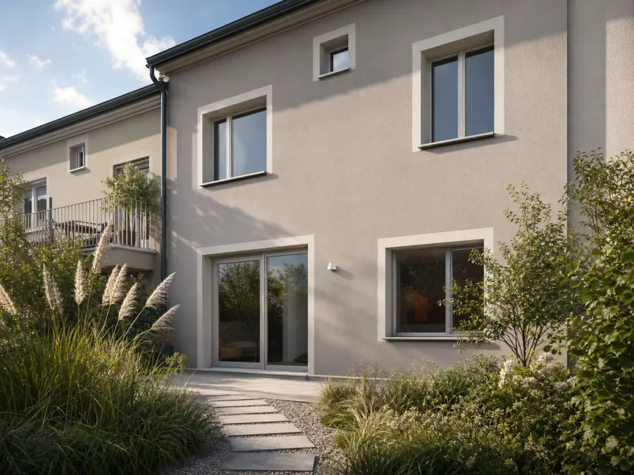 Reihenhausfassade nach der Renovation