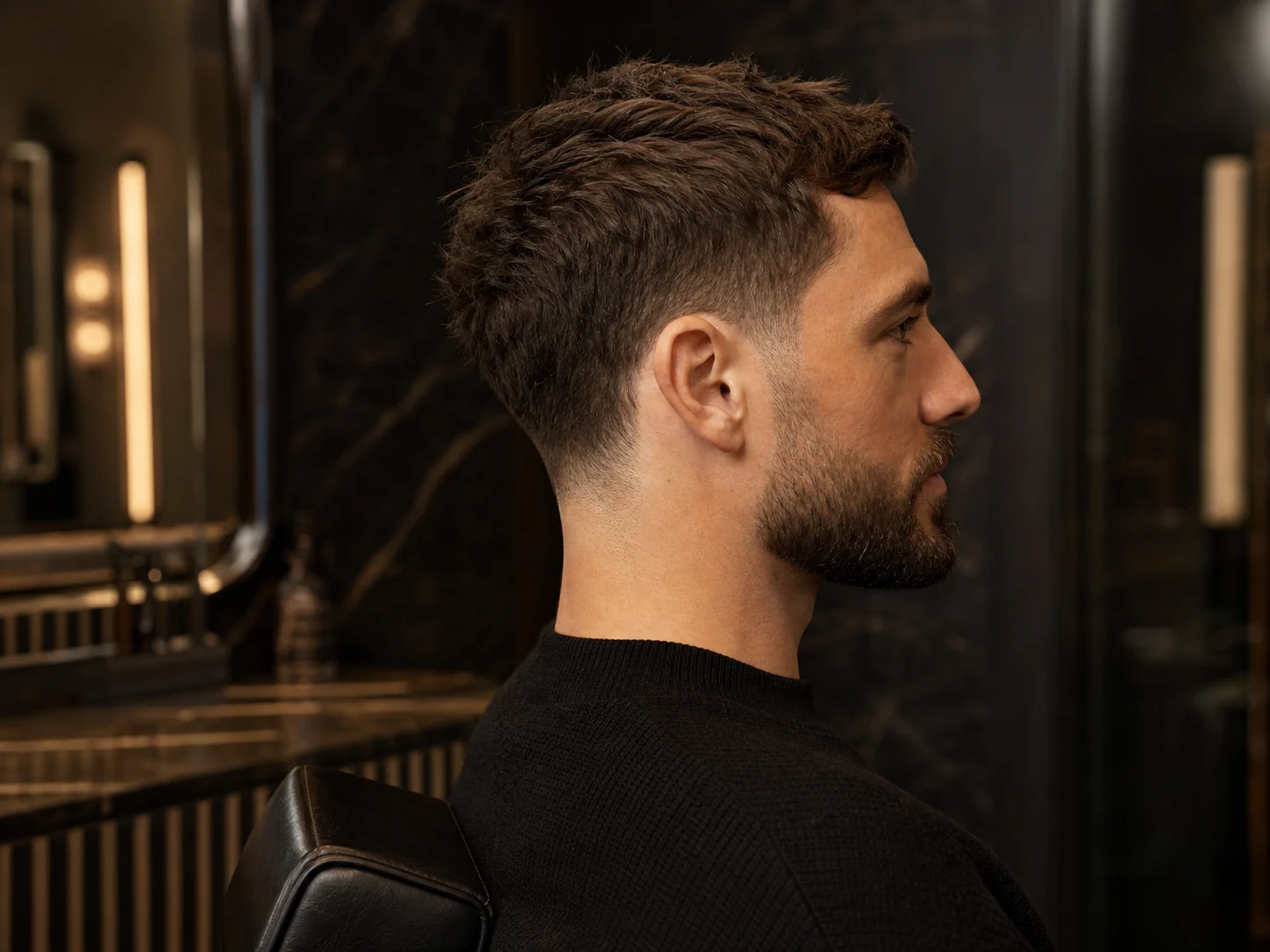 Detail eines präzisen Skin Fades